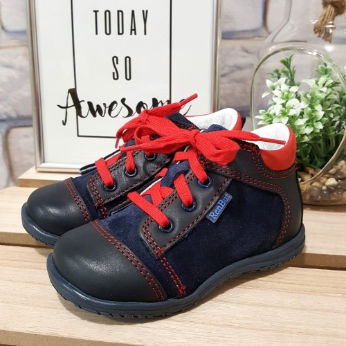 Profilaktyczne buty dziecięce skórzane 13-1442 Granat Czerwony.jpg