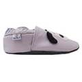 Kapcie skórzane dziecięce Paputki szary piesek soft sole2