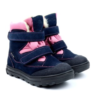 Trzewiki zimowe z membraną Rentex 22-3372 Granat-Róż 