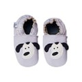 Kapcie skórzane dziecięce Paputki szary piesek soft sole3
