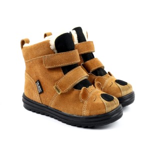 Trzewiki zimowe skórzane Mido Shoes 32-18 Camel Miś z membraną Te-por wodoodporne 