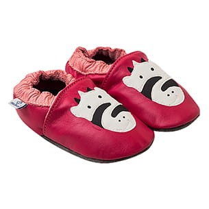 Kapcie skórzane dziecięce Paputki róż zebra soft sole 2.jpg