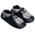 Kapcie skórzane dziecięce Paputki czarny robot soft sole 1