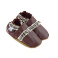 Kapcie skórzane dziecięce Paputki brąz kokardka soft sole 1