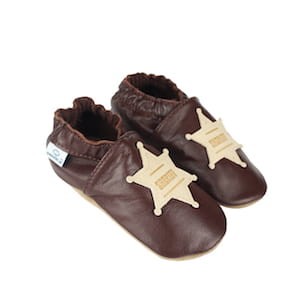 Kapcie skórzane dziecięce Paputki brąz szeryf soft sole1